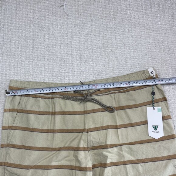 NWT Vissla Board Shorts Mens XL Mixer 17.5 Lined Tan Elastic Waist Beach Surf - Picture 7 of 12